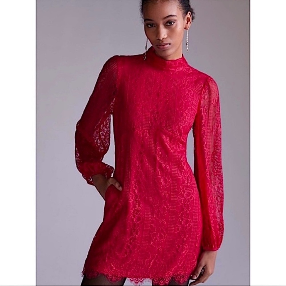 Elegant Red Lace Dress
